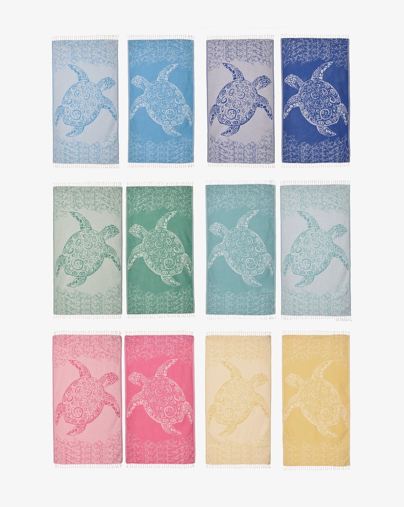 Sea Turtle Pattern Turkish Towel