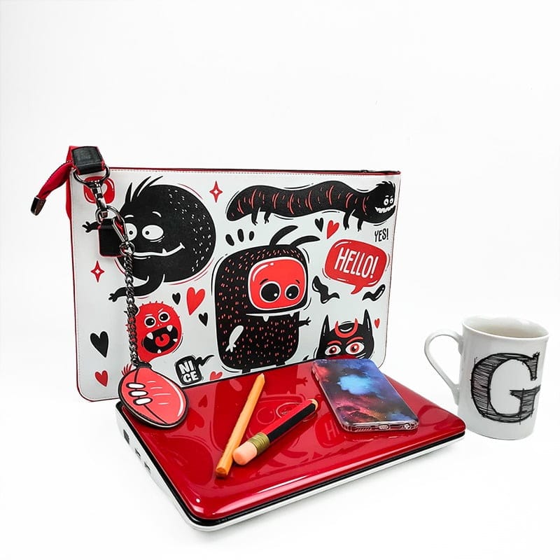 Print Laptop and Tablet Bag (with strap and wallet)