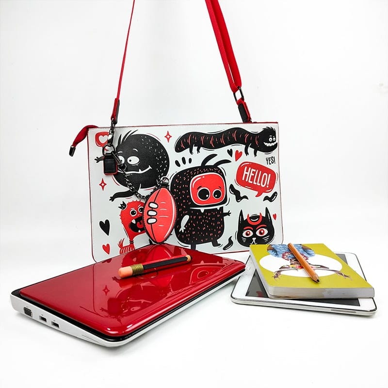 Print Laptop and Tablet Bag (with strap and wallet)