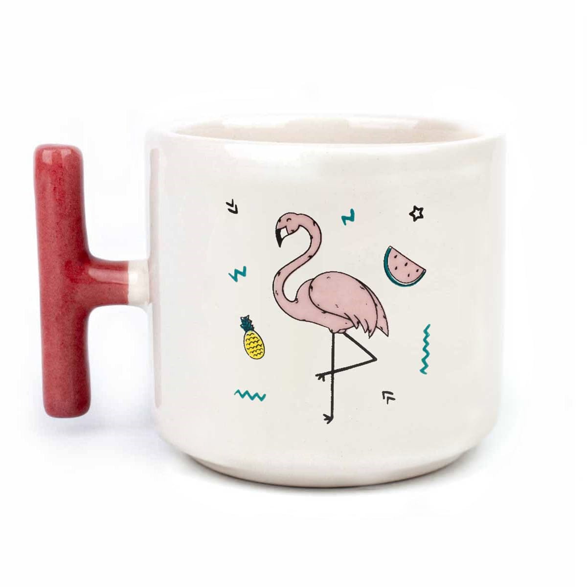 Hand Made, T Shape Handle, Ceramic Mug