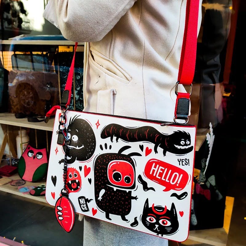 Print Laptop and Tablet Bag (with strap and wallet)