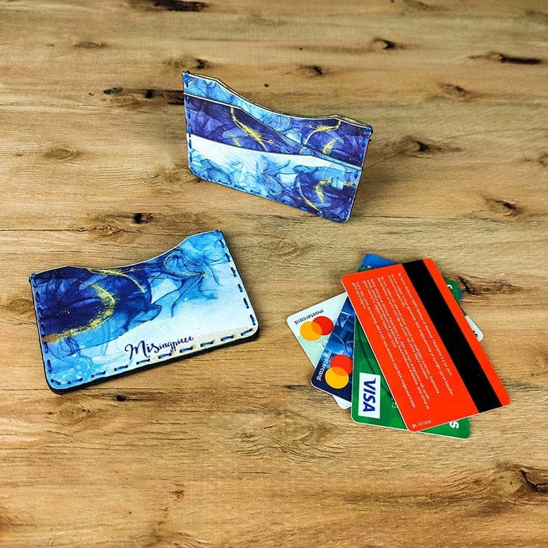 Unisex Vegan Leather Card Holder with Print