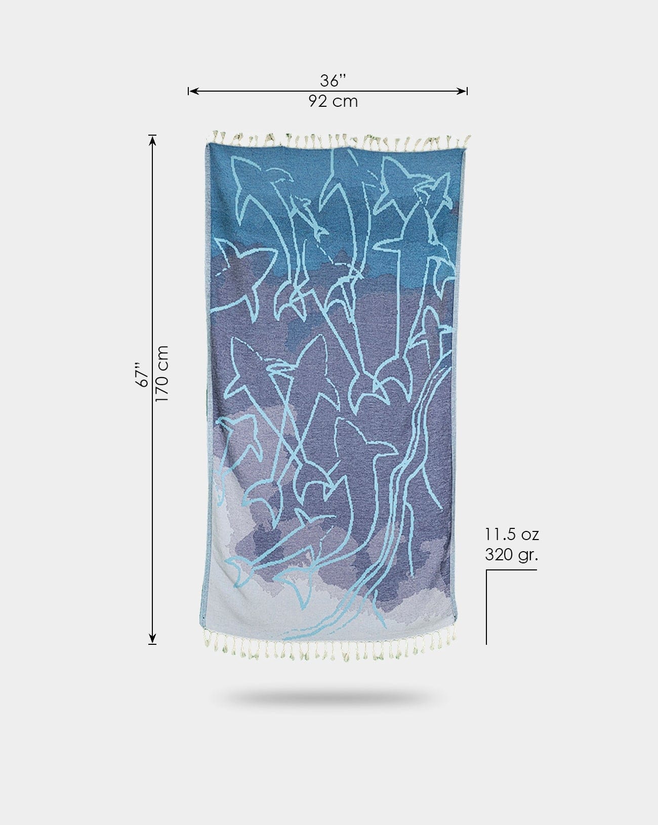 Jacquard Shark Pattern Turkish Towel