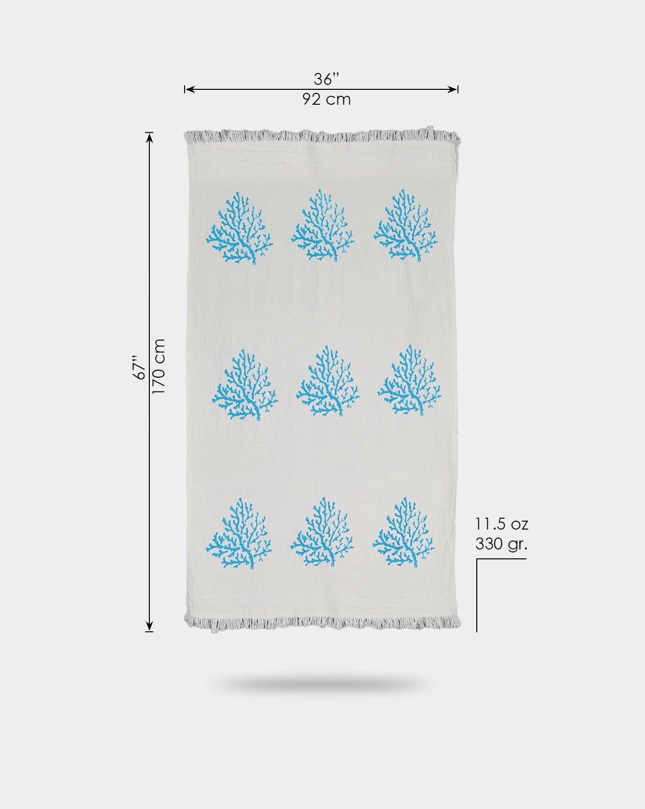 Stone Print Coral Pattern Turkish Beach Towel