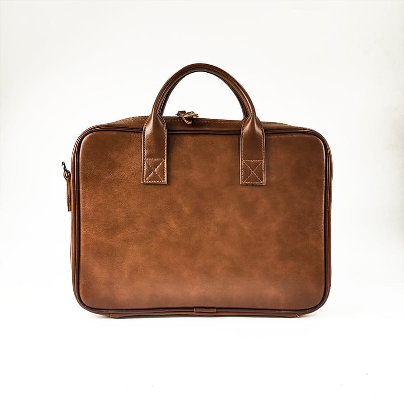 Leatherette Organizer Laptop Bag with Strap and Zippers